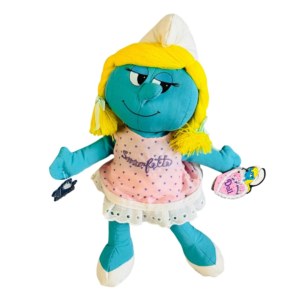 Applause Smurfette Doll Stuffed Plush Toys Wallace Berrie Co 1983 VTG Smurfs 80s